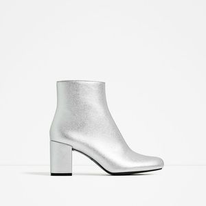 Silver Zara ankle boots